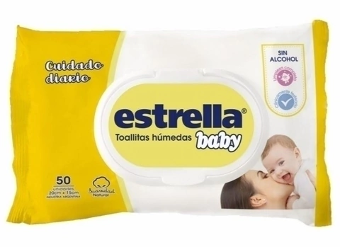 Toallitas humedas estrella baby cuidado diario x 50 unidades