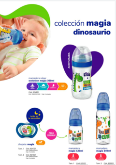 Mamadera Magia LILLO 6 meses + BOCA ANCHA x 300 ml Anatòmica con Tetina de Silicona ROSA / AZUL - Pañalera Wendy