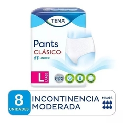 TENA PANTS CLASICO TALLE L UNISEX X 8 UNIDADES DE 70 A 110 KG