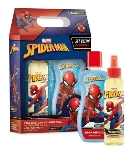 Set de Regalo SPIDERMAN Fragancia Corporal Body Splash x 125 ml + Shampoo x 200 ml ALGABO KIDS