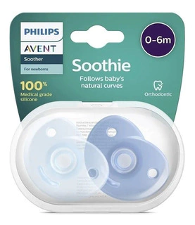 Chupete AVENT Philips 0 a 6 meses Soothie FOR NEWBORNS CELESTE / AZUL x 2 unidades