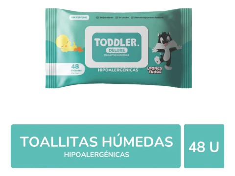 TODDLER TOALLITAS HUMEDAS X 48 UNIDADES HIPOALERGÈNICAS SIN FRAGANCIA