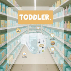 TODDLER DELUXE M 46 CINTURA ELASTIZADA GEL SUPER ABSORBENTE CIERRE ELASTIZADO en internet