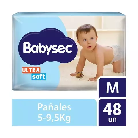 Babysec ULTRA SOFT M 48 unidades HIPOALERGÈNICO (comprando en el local, cada unidad te quedará a un precio único e inigualable en zona sur)