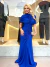 Vestido Longo Drapeado com Sobreposição