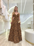 Vestido longo animal print 