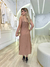 Vestido longuete com amarração bege 