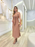 vestido longuete com alcinha e amarração bege 