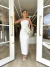 vestido midi tomara que caia off white 