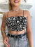 Cropped preto com pedras 