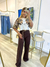Calça Jeans Wid Leg Marrom - loja online