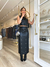Conjunto de Couro Cropped + Saia Midi com Ilhós na internet