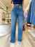 Calça Jeans Wide Leg Lavagem Média