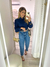 Calça jeans mom lavagem escura 