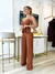 Conjunto calça pantalona e blusa caramelo
