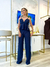 Conjunto blusa com amarração e calça pantalona 