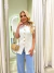 colete tricot off white com botões 