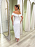 Imagem do Vestido Midi Ombro a Ombro com Laço Off- White