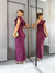 Vestido Prada Premium Ombro Só com Babado Uva