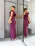 Vestido Prada Premium Ombro Só com Babado Uva