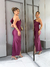 Vestido Prada Premium Ombro Só com Babado Uva