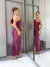 Vestido Prada Premium Ombro Só com Babado Uva