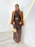 vestido longo tule animal print 