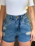 Short Jeans Destroyed Lavagem Escura
