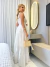 Vestido Longo de Linho com Detalhe em Cordas na internet