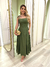 vestido longuete tricoline verde oliva 
