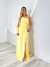 vestido longo fluity manga vazada amarelo 