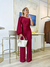 conjunto blusa ombro só e calça marsala 