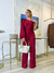 conjunto blusa ombro só e calça pantalona marsala 