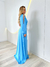 vestido longo fluity manga vazada azul serenity 