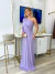 Vestido fluity manga vazada lavanda 