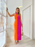 vestido linho com duas cores