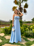 Vestido Crepe Musseline Tomara que Caia Azul Serenity