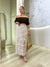 saia midi tricot areia 