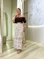 Saia midi tricot areia 