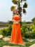Vestido Crepe Musseline Tomara que Caia Laranja