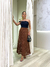 Saia midi de tricot marrom 