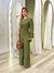 Conjunto blusa assimétrica e calça pantalona verde 