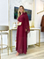 vestido crepe musseline com flor vinho 