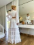 Vestido Chiffon Off-White com Manga Longa - Puro Charme Store - Loja de Roupa Feminina 