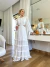 Vestido Chiffon Off-White com Manga Longa - loja online