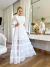 Vestido Chiffon Off-White com Manga Longa - comprar online