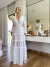 Vestido Longo Chiffon Off-White com Camadas - comprar online