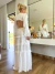 Vestido Longo Chiffon Off-White com Camadas - loja online