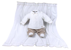 SAIDA MATERNIDADE TRICOT DAVI PLUSH AREIA - comprar online