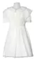 Vestido de Bautismo con cuello y Flores aplicadas en Pechera Mangas Cortas - 1-5